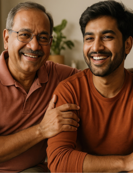 Elderly person receiving care